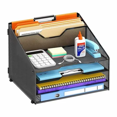 Silver Mesh Desk Accessories